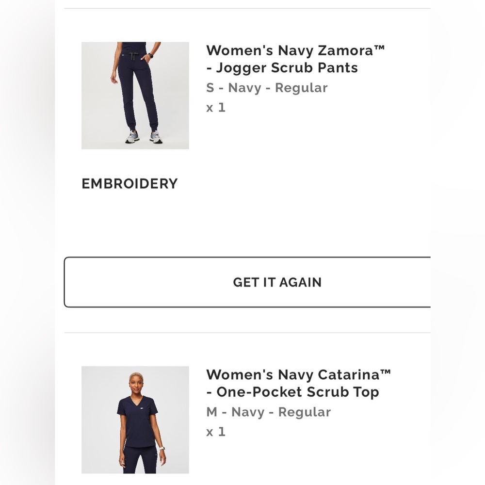 Women's Navy Figs Scrub Set! S top , M bottoms.